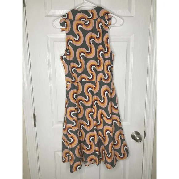 ModCloth “Mod Well” Rainbow sleeveless midi dress Sz 12 - Picture 6 of 9